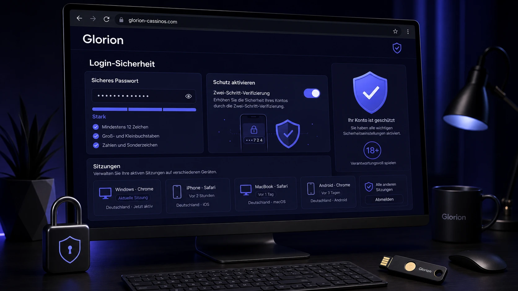 Sicherheit beim Glorion Login